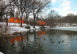 Helen Eddy photo card - Christo's Gates in Winter, Central Park, NY - Item 21d-28