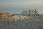 Gray Sky Fence on Beach Path - Long Island