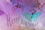 Blue Butterfly Happy Birthday - Photo Card