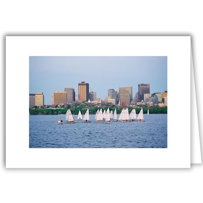 Downtown Boston with Sailboats