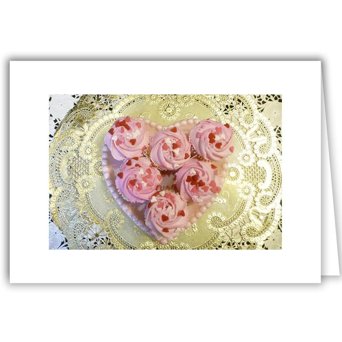 Cupcakes on Pink Heart Plate