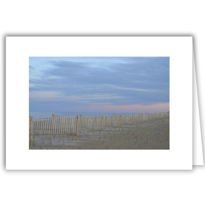 Blue Sky and Fence After Sunset - Cape Cod