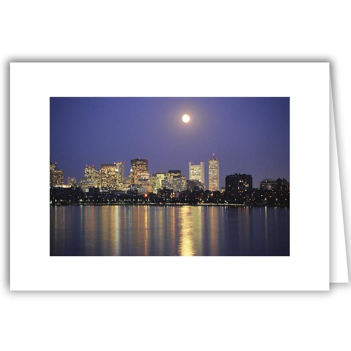 Moon Over Downtown Boston