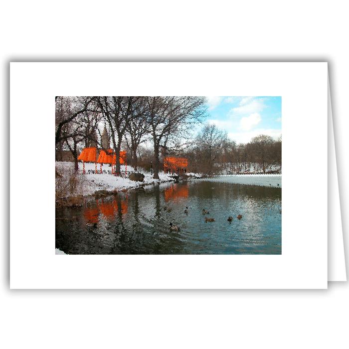 Helen Eddy photo card - Christo's Gates in Winter, Central Park, NY - Item 21d-28