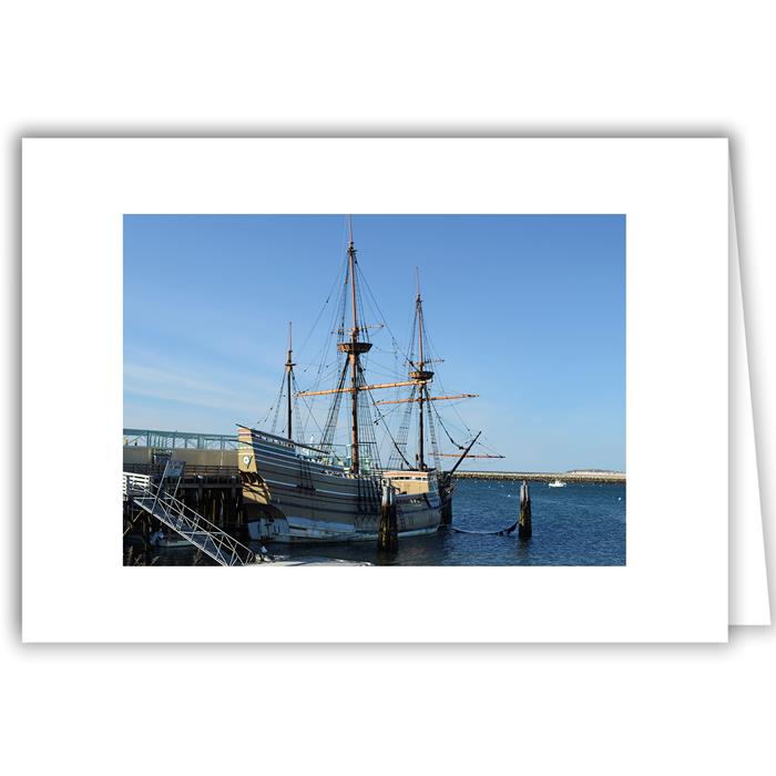 Helen Eddy photo card - Mayflower II in port, Plymouth, MA (H) - Item 182d-66