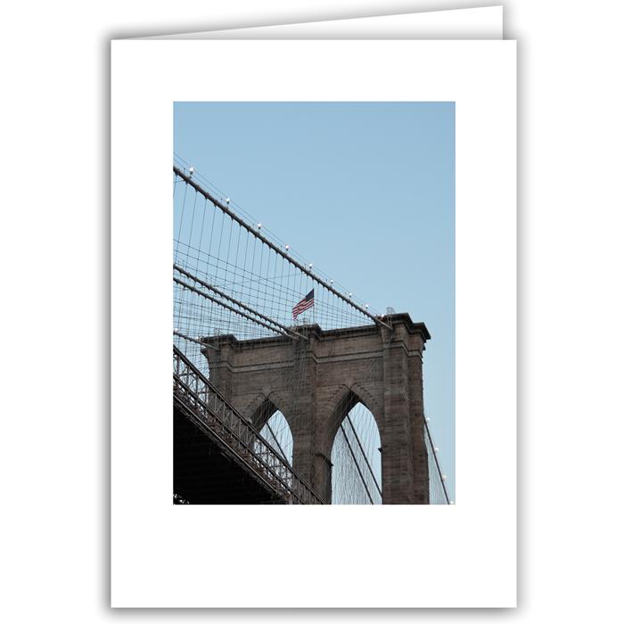 Helen Eddy photo card - Stars & Stripes on Brooklyn Bridge, NY - Item 199d-94