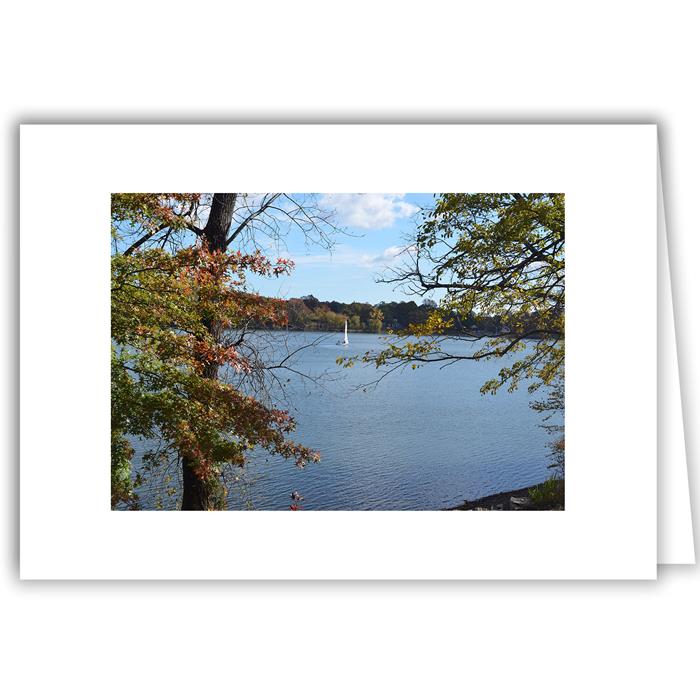 Helen Eddy photo card - Sailboat on Jamaica Pond, MA - Item 344d-72