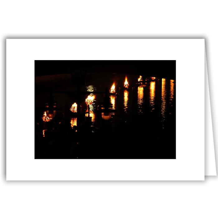 Helen Eddy photo card - Waterfire, Rhode Island - Item 48d-29