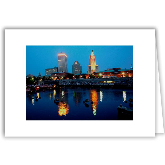 Helen Eddy photo card - Waterfire, Rhode Island - Item 48d-86