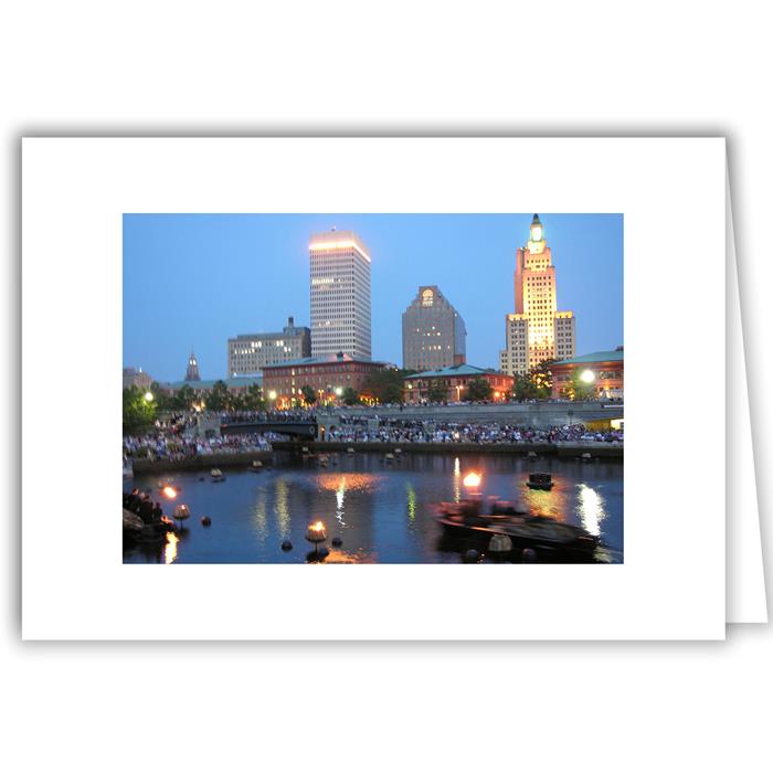 Helen Eddy photo card - Waterfire, Rhode Island - Item 48d-87
