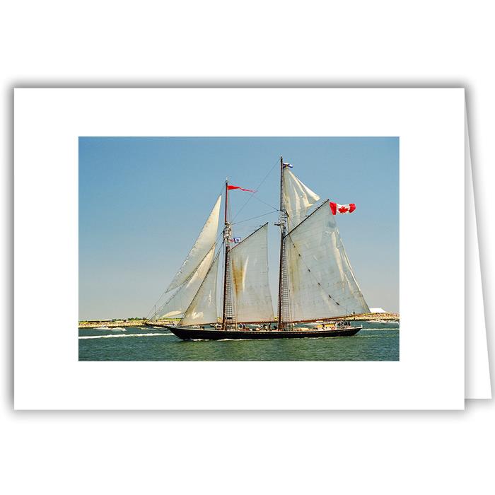 Helen Eddy photo card - Ship Trailing Canadian Flag - Tall Ships - Item 1244-2A