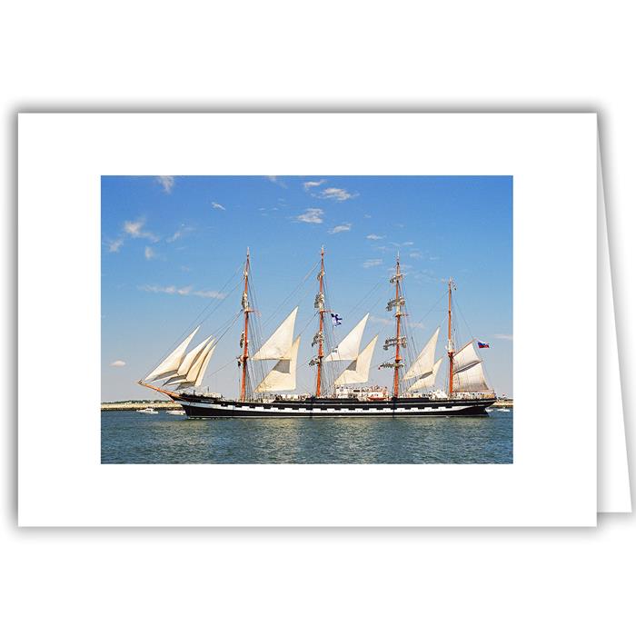 Helen Eddy photo card - Black Ship With White Stripe - Tall Ships - Item 1245-14A