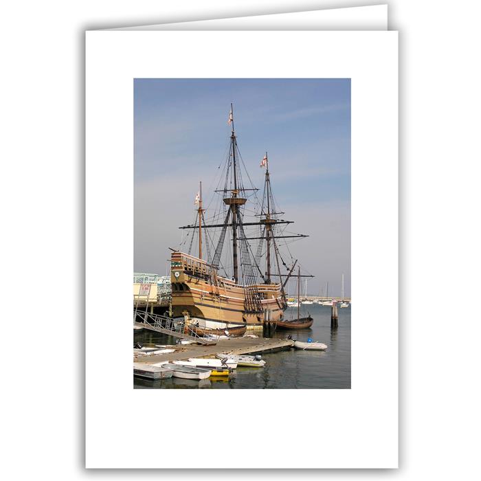 Helen Eddy photo card - Mayflower II in port, Plymouth, MA (V) - Item 67d-76